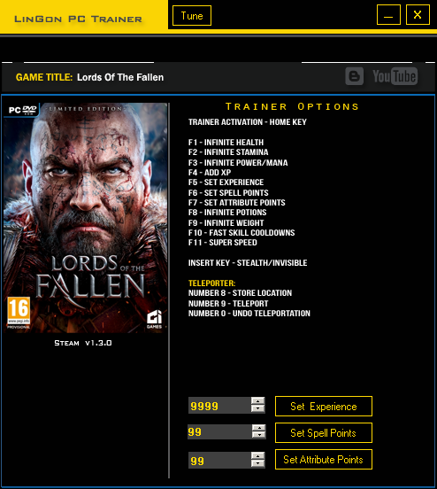 Lords of the Fallen: Trainer (+14) [1.3.0] {LinGon}