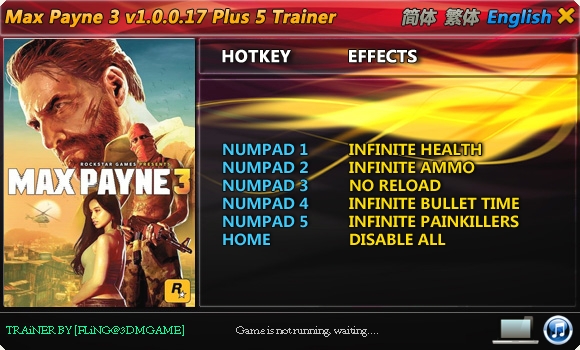 Max Payne 3: Trainer (+5) [1.0.0.17] {FLiNG}