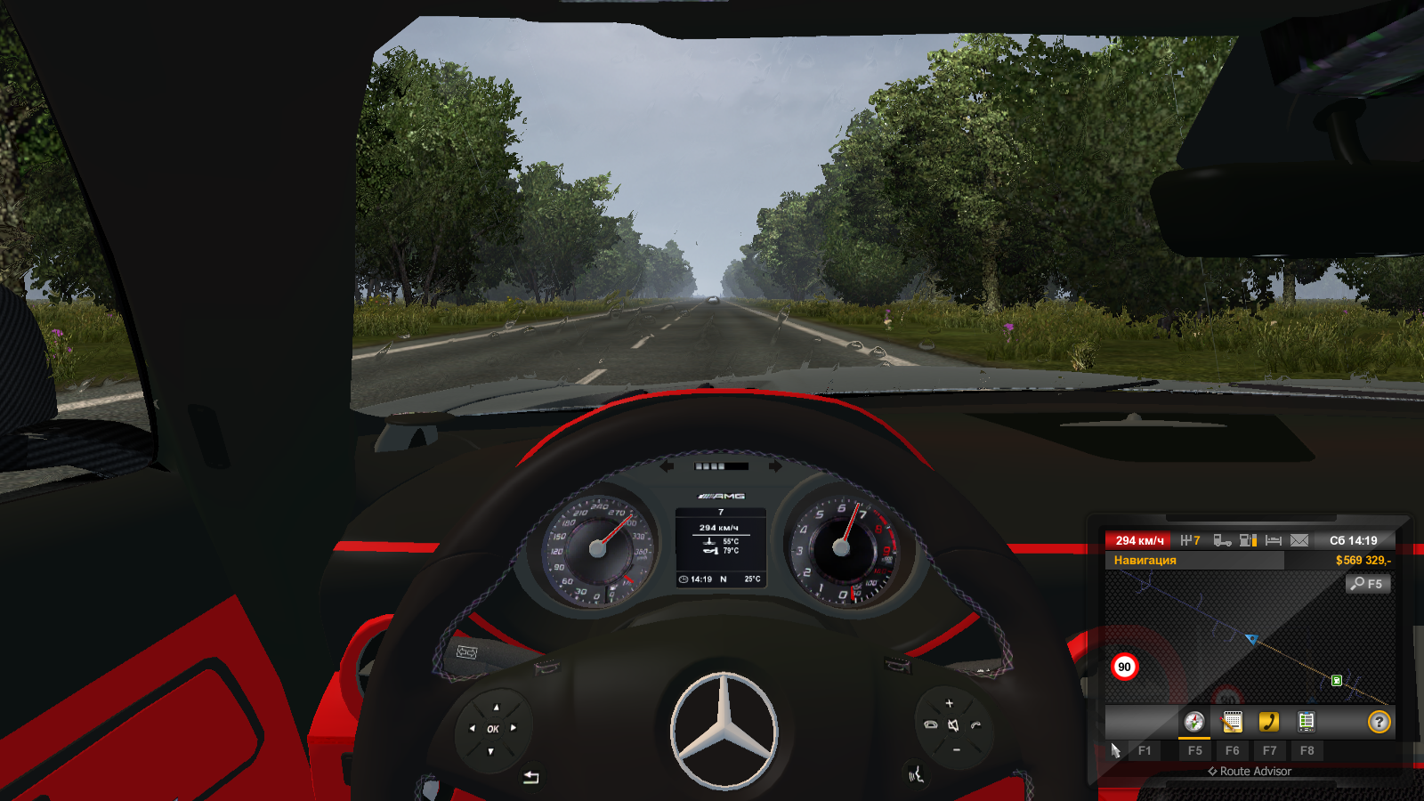 Скачать ETS 2 "Mercedes Benz SLS AMG v1.0" (1.27) Геймплей