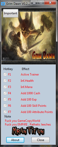 Grim Dawn: Trainer (+6) [0.2.3.4 / B17] {MrAntiFun}