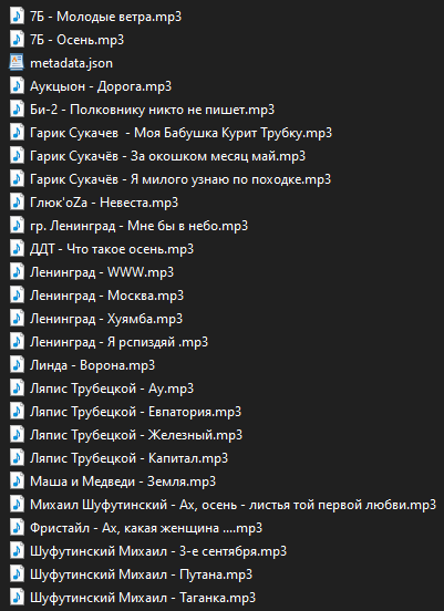 список треков