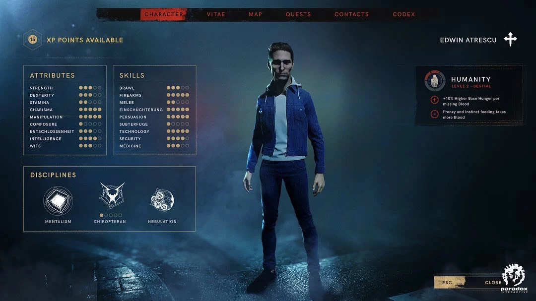 В сети появились концепты интерфейса из сиквела Vampire: The Masquerade - Bloodlines