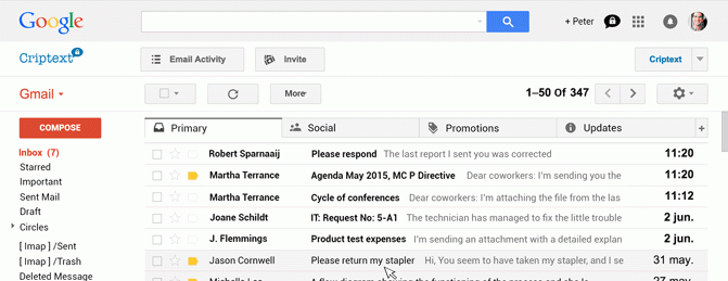 Сервис Criptext позволяет зашифровать и отозвать отправленные через Gmail сообщения