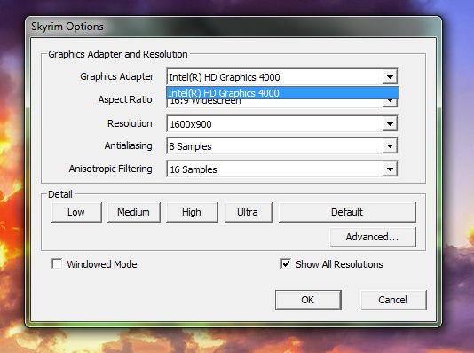 Skyrim options. Skyrim options описание настроек. show all resolutions перевод.