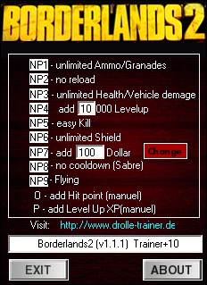 Borderlands 2: Trainer (+10) [1.1.1] {dR.oLLe}