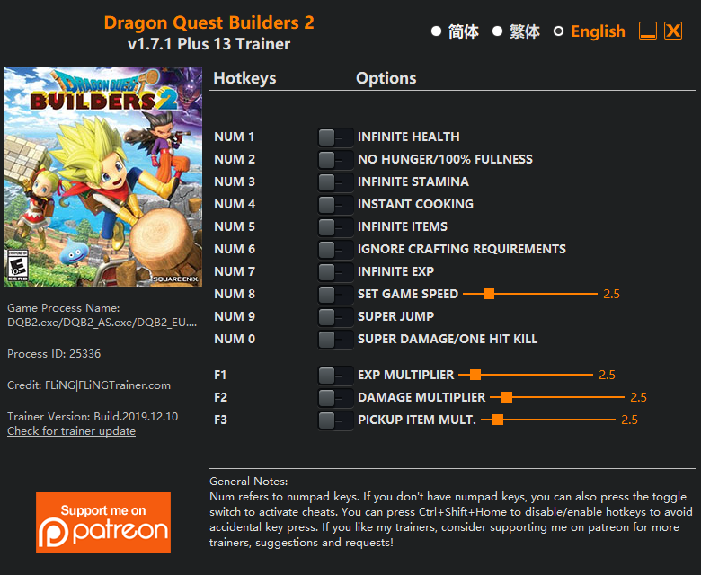 Dragon Quest Builders 2: Trainer (+13) [1.7.1] {FLiNG}