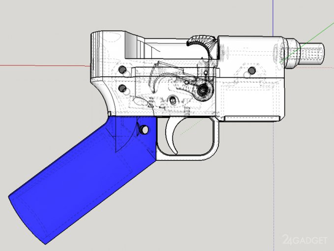 3d пистолет скачать чертеж
