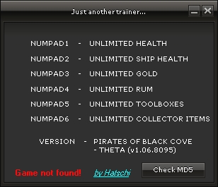 Pirates of the Black Cove: Trainer (+6) [1.06.8095] {HoG / Hatschi}