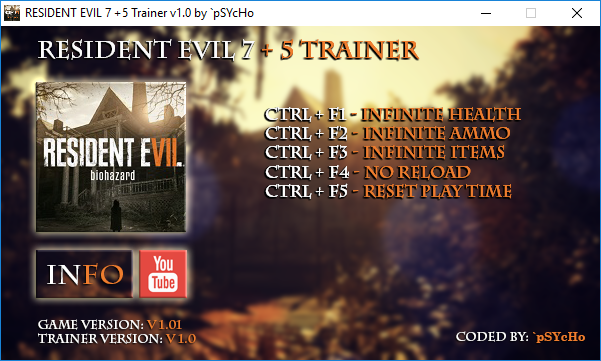 Resident Evil 7: Trainer (+5) [1.01] {pSYcHo}