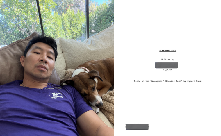 "В честь завершения работы над черновиком сценария Sleeping Dogs, делюсь своим спящим псом"