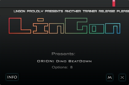 ORION &#8211; Dino Beatdown: Trainer (+8) [Steam Update: 2012-05-15] {LinGon}