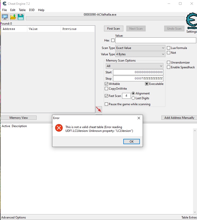 Скачать Assassin's Creed Valhalla "Таблица для Cheat Engine Inventory Editor" [1.6.2 Fixed