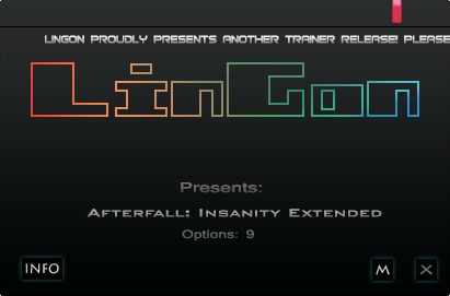 Afterfall &#8211; InSanity Extended Edition: Trainer (+9) [1.1.8364.0] {LinGon}