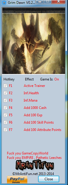 Grim Dawn: Trainer (+6) [0.2.5.3 / B19] {MrAntiFun}