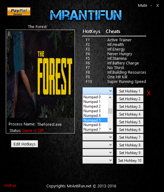 The Forest: Trainer (+10) [0.43b] {MrAntiFun}