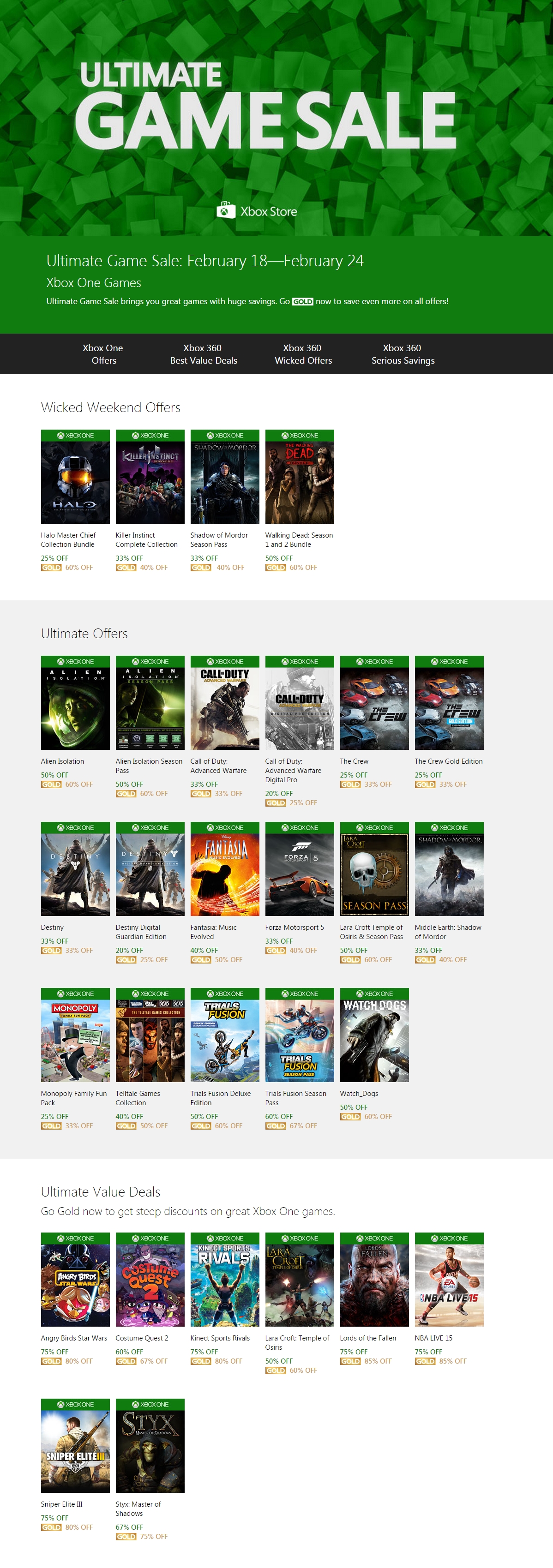 xbox 75 off sale